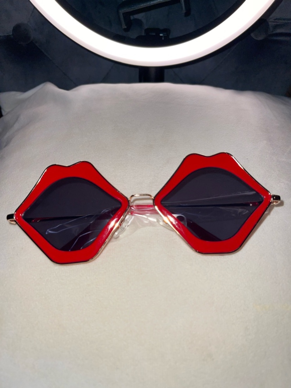 Red Lip-Shaped Fashion Sunglasses - Women Accessories
